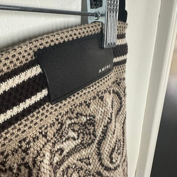 Amiri Bandana Cotton Cashmere Blend Matching Set Tan Brown Polo Shorts Size XXL - Picture 12 of 16